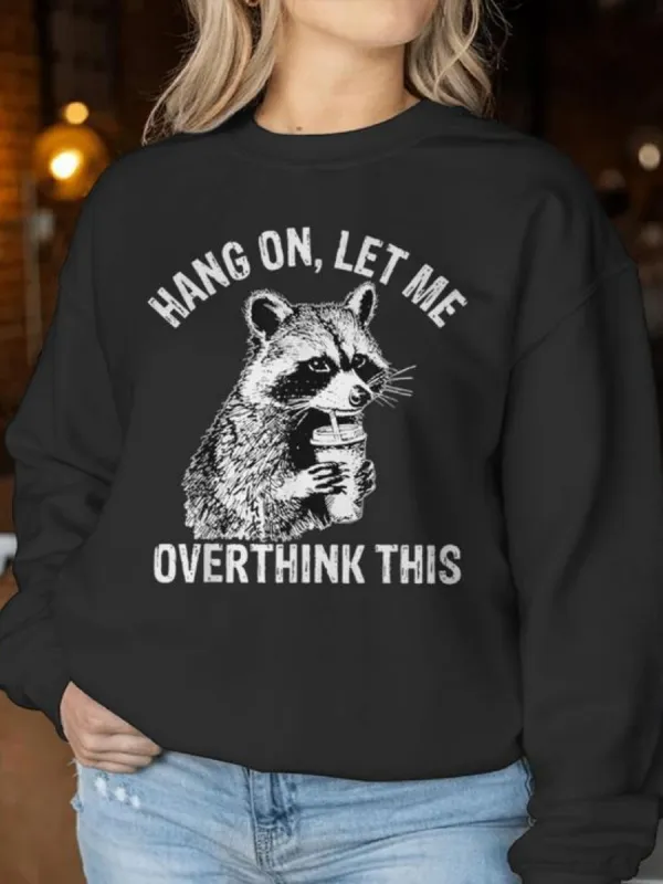 Casual Raccoon Printed Sweatshirt