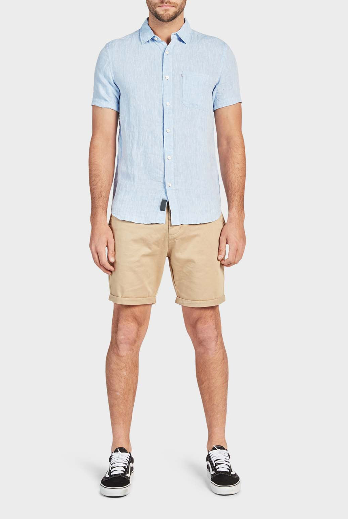 Hampton Linen SS Shirt-White