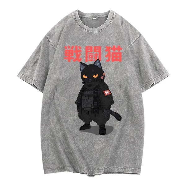 Round Neck Printed Short Sleeved T-Shirt
