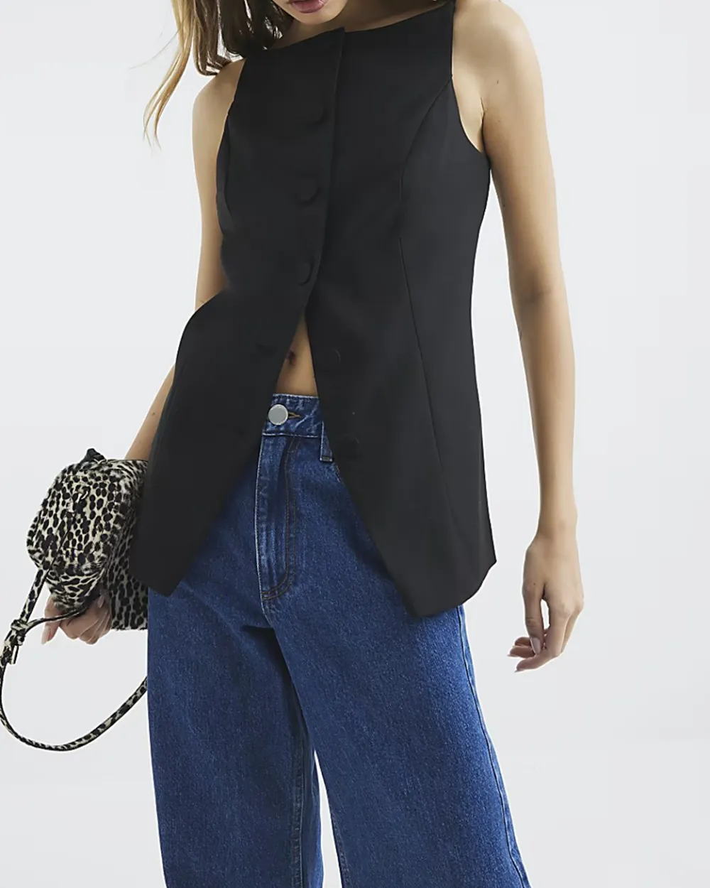 Business Casual Women's Sleeveless Split Hem Tops