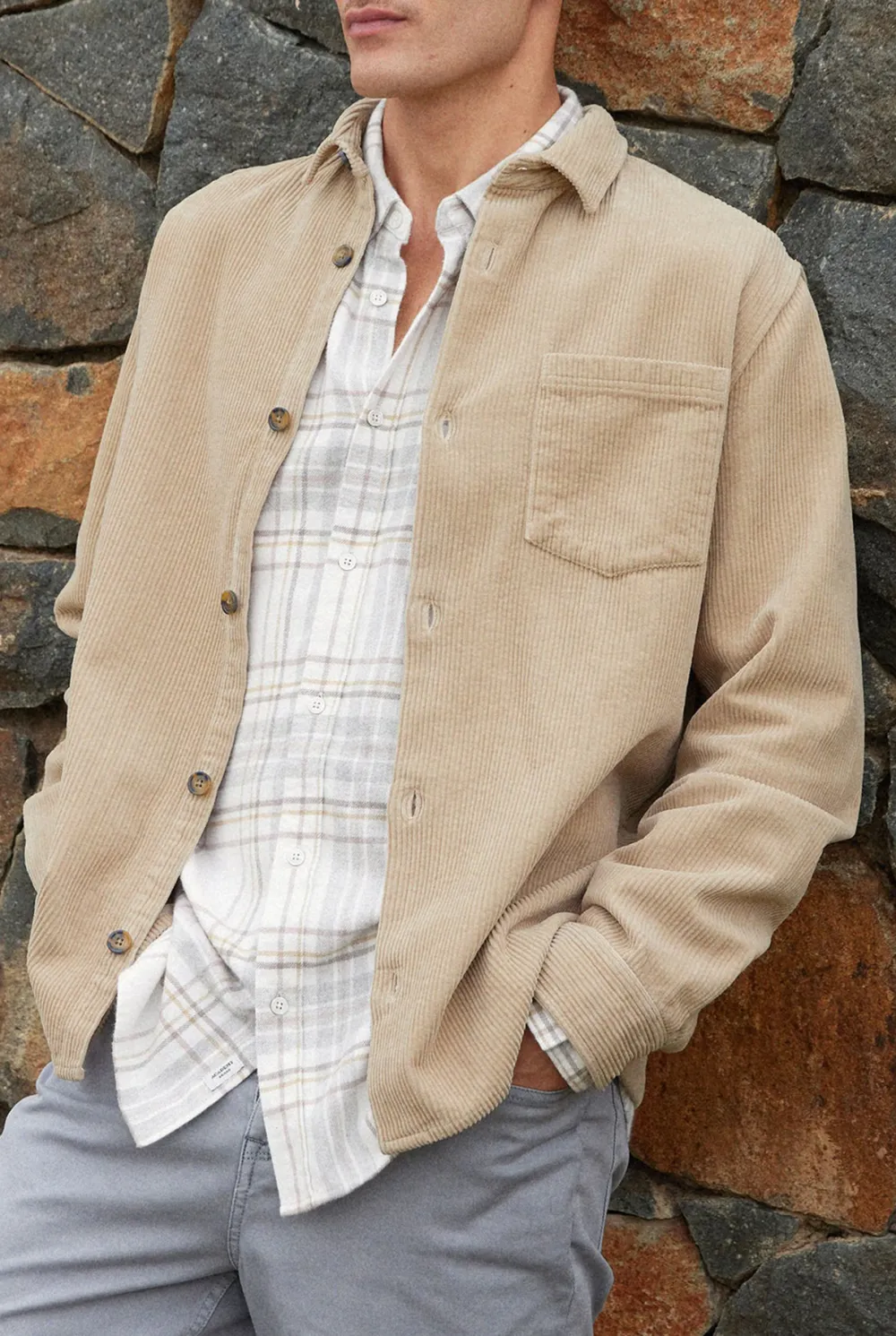 Cotton Cord Overshirt-Navy