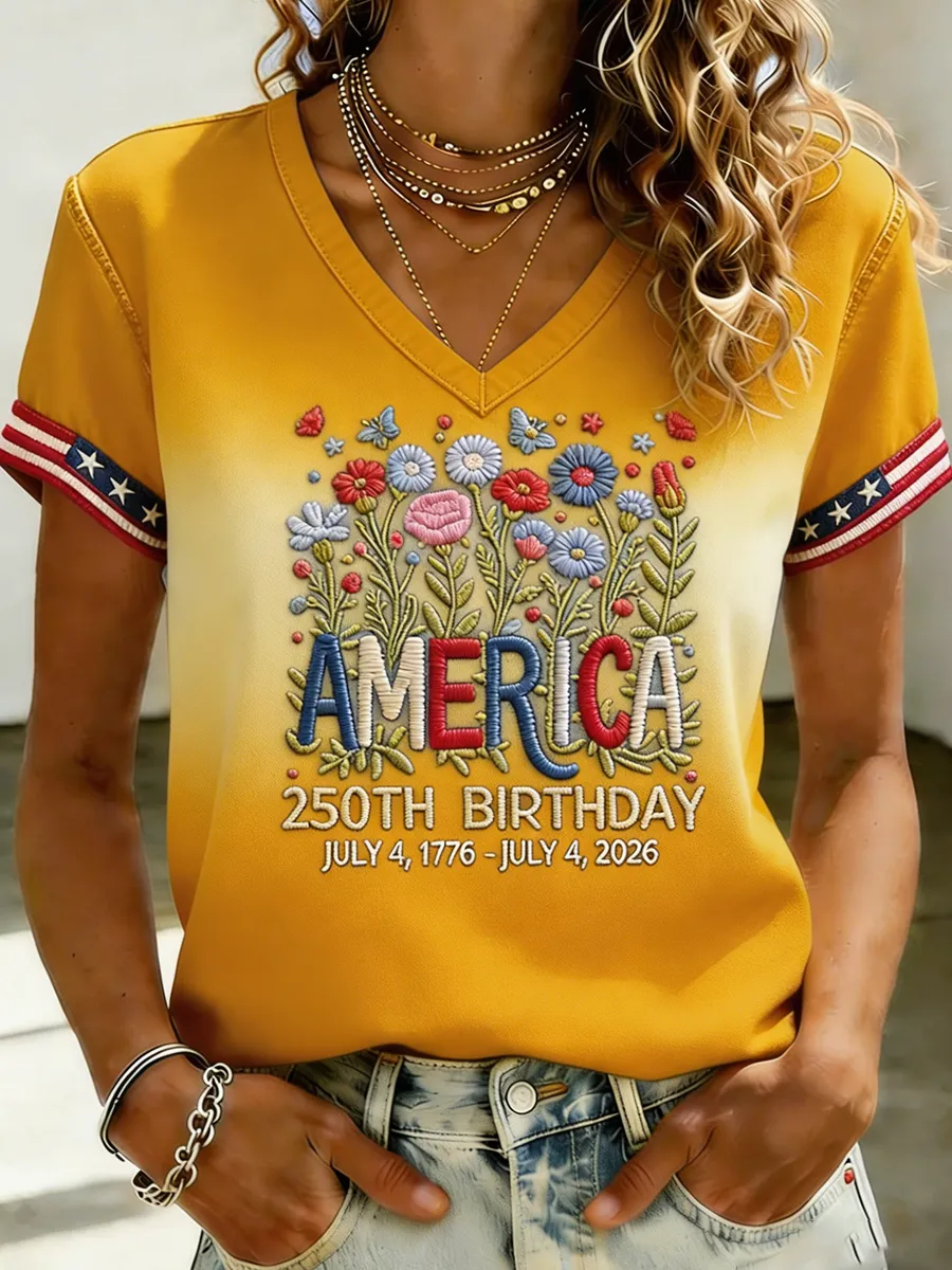 Women's 250th Anniversary Printed Short-Sleeved T-Shirt
