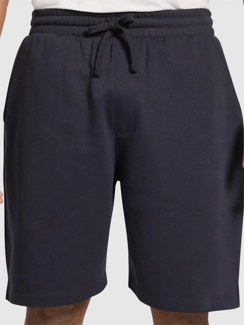 NAVY BLUE KNIT SHORTS WITH RELAXED FIT FOR LEISURE WEAR