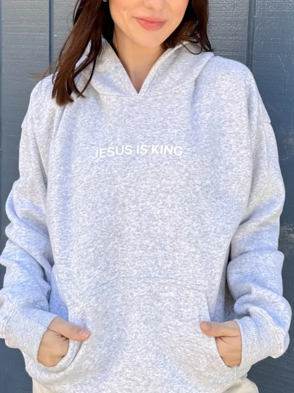 Women's Simple Letter-Style Hooded Long-Sleeved Hoodie