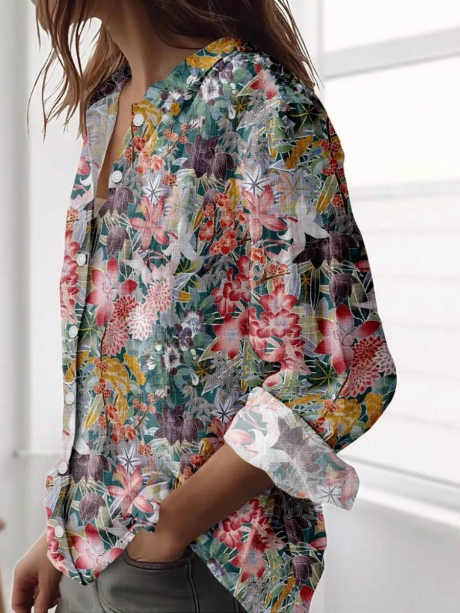 Exotic Floral Button Up Casual Shirt