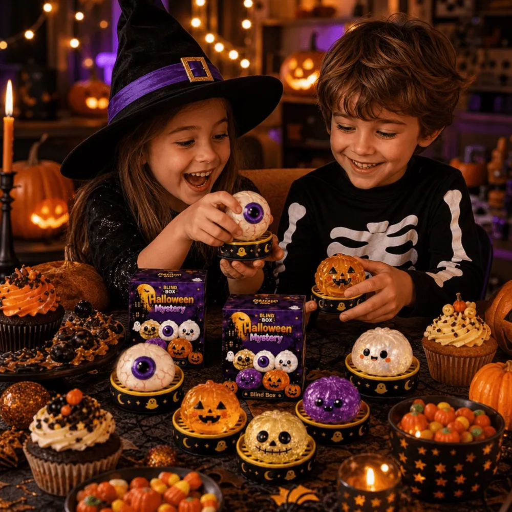 Halloween Mystery Gift Box-Scary Ghost Maruko Squeeze Toy Set