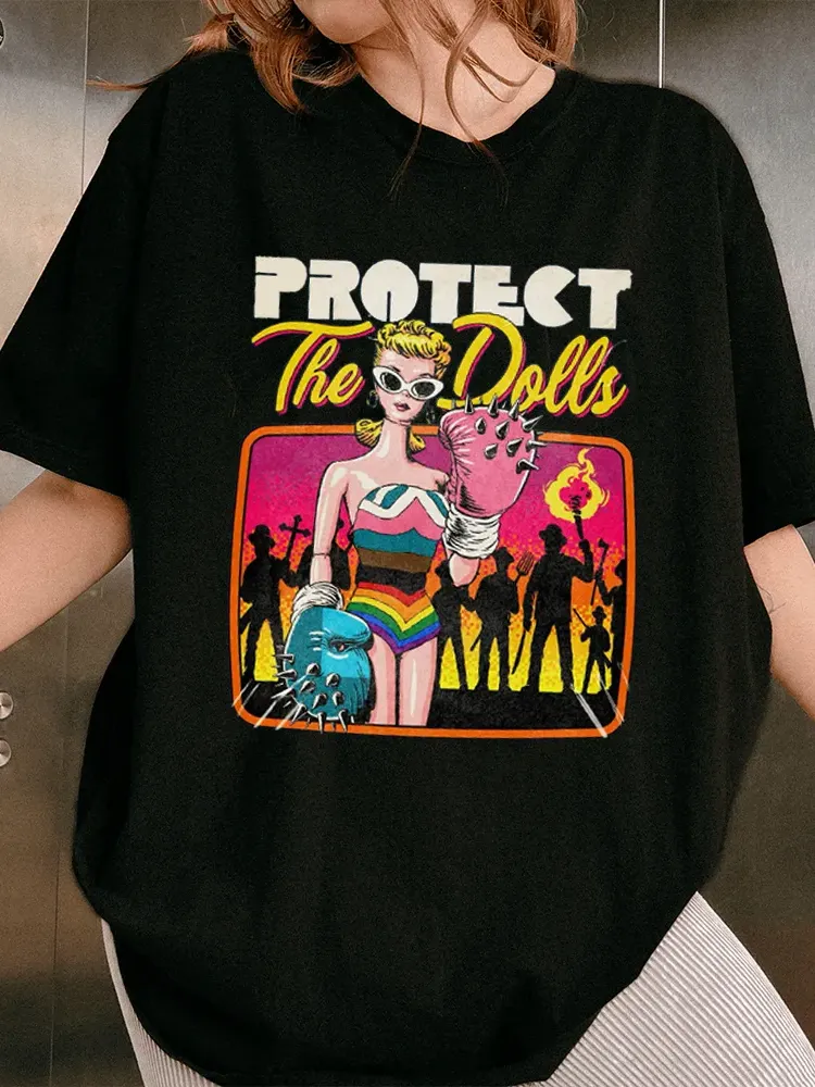 Women'S Protect The Doll Round-Neck Short Sleeve T-Shirt