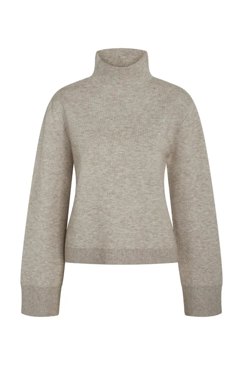 High Neck Cropped Knit Sweaters