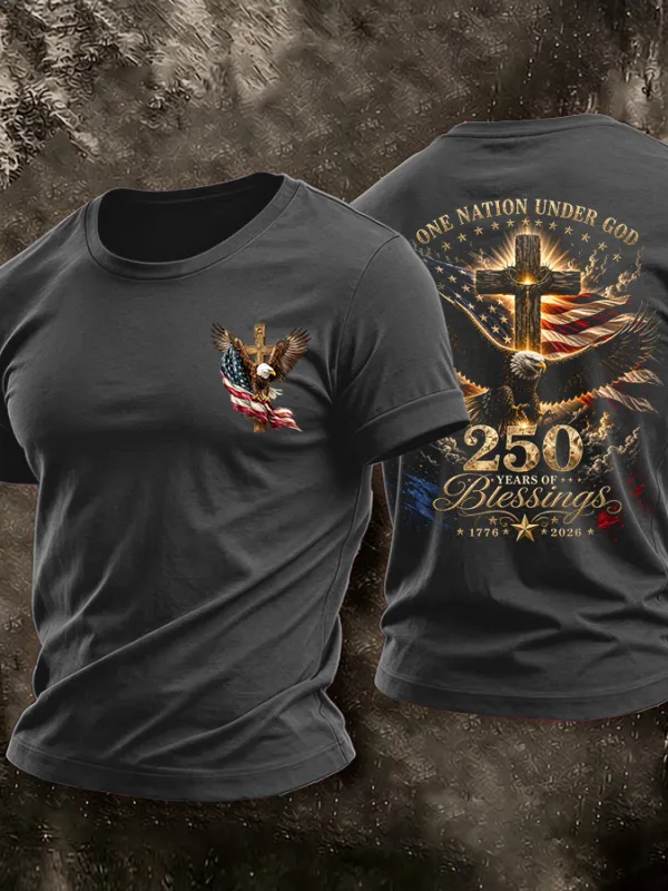 Men'S American Flag Faith Printed Casual T-Shirt
