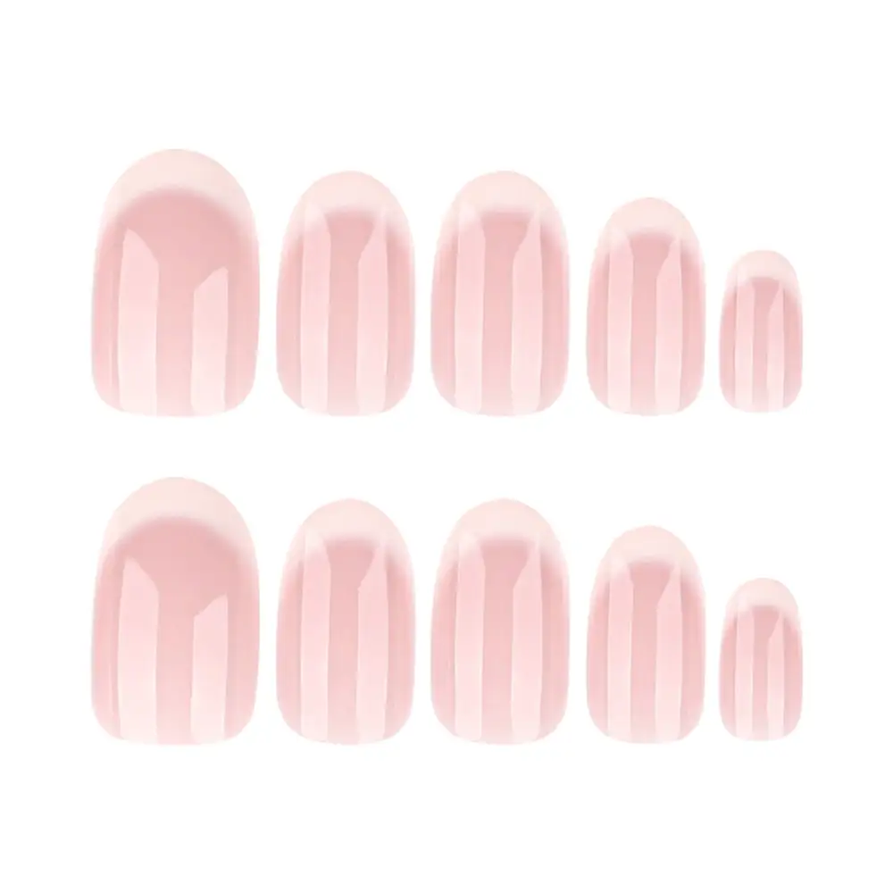 Nailhour 24Pcs French Medium Almond Minimalist Press On Nails