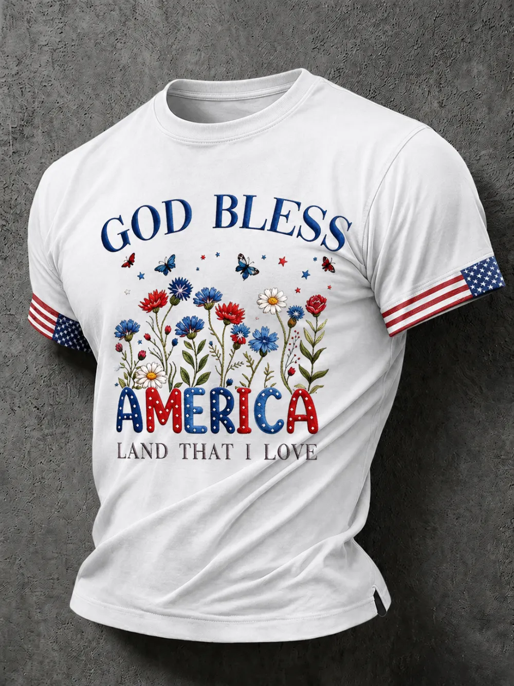 Men'S Casual American 250Th Anniversary Printed Round Neck Short Sleeved T-Shirt