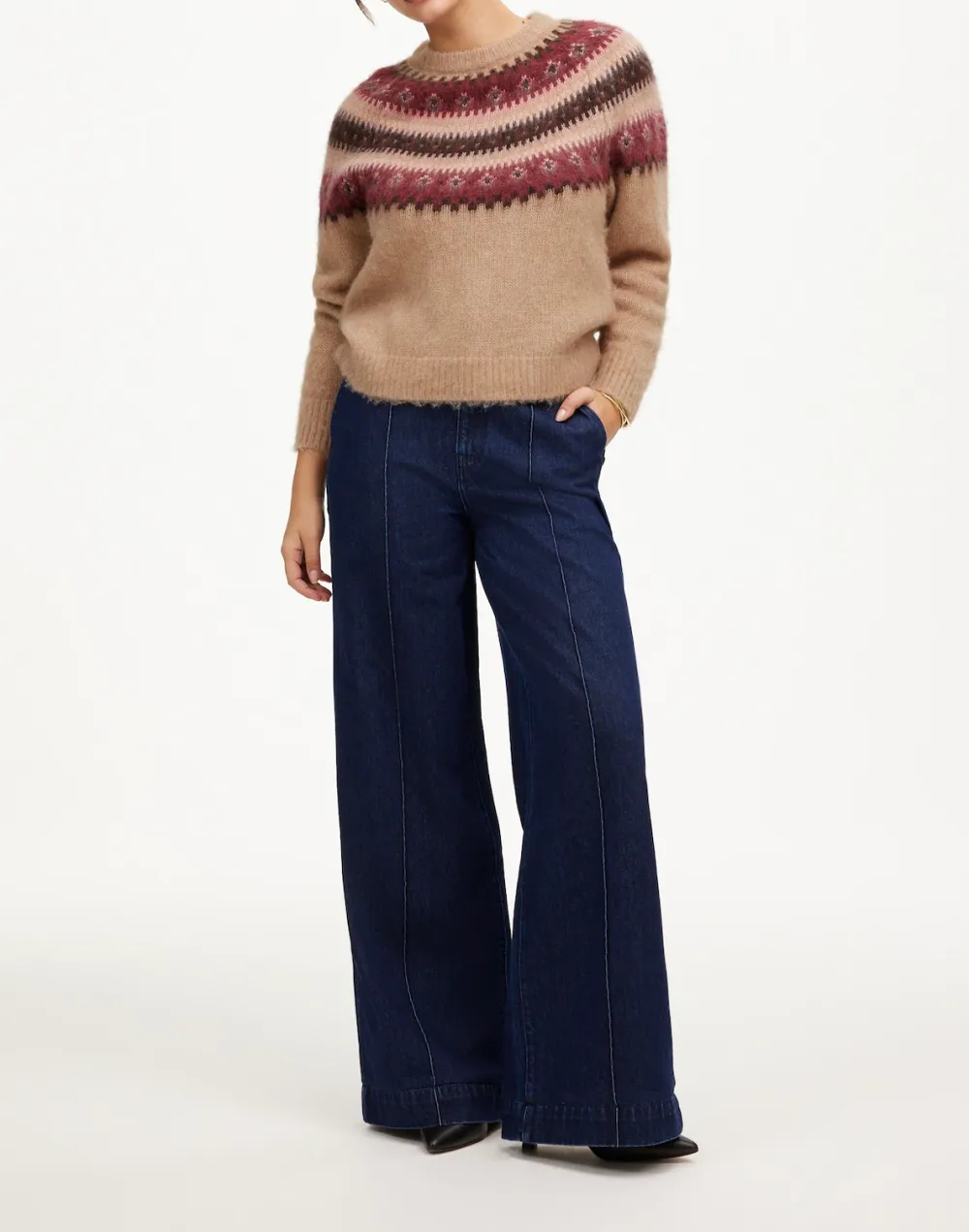 Alpaca-Blend Art Graphic Sweaters