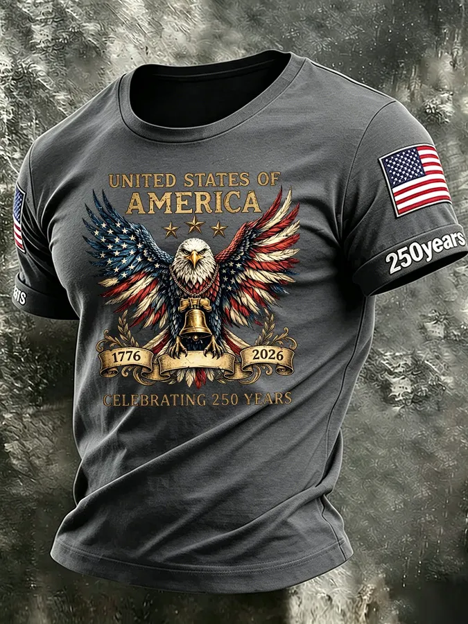 Men'S America Flag Printed Casual T-Shirt