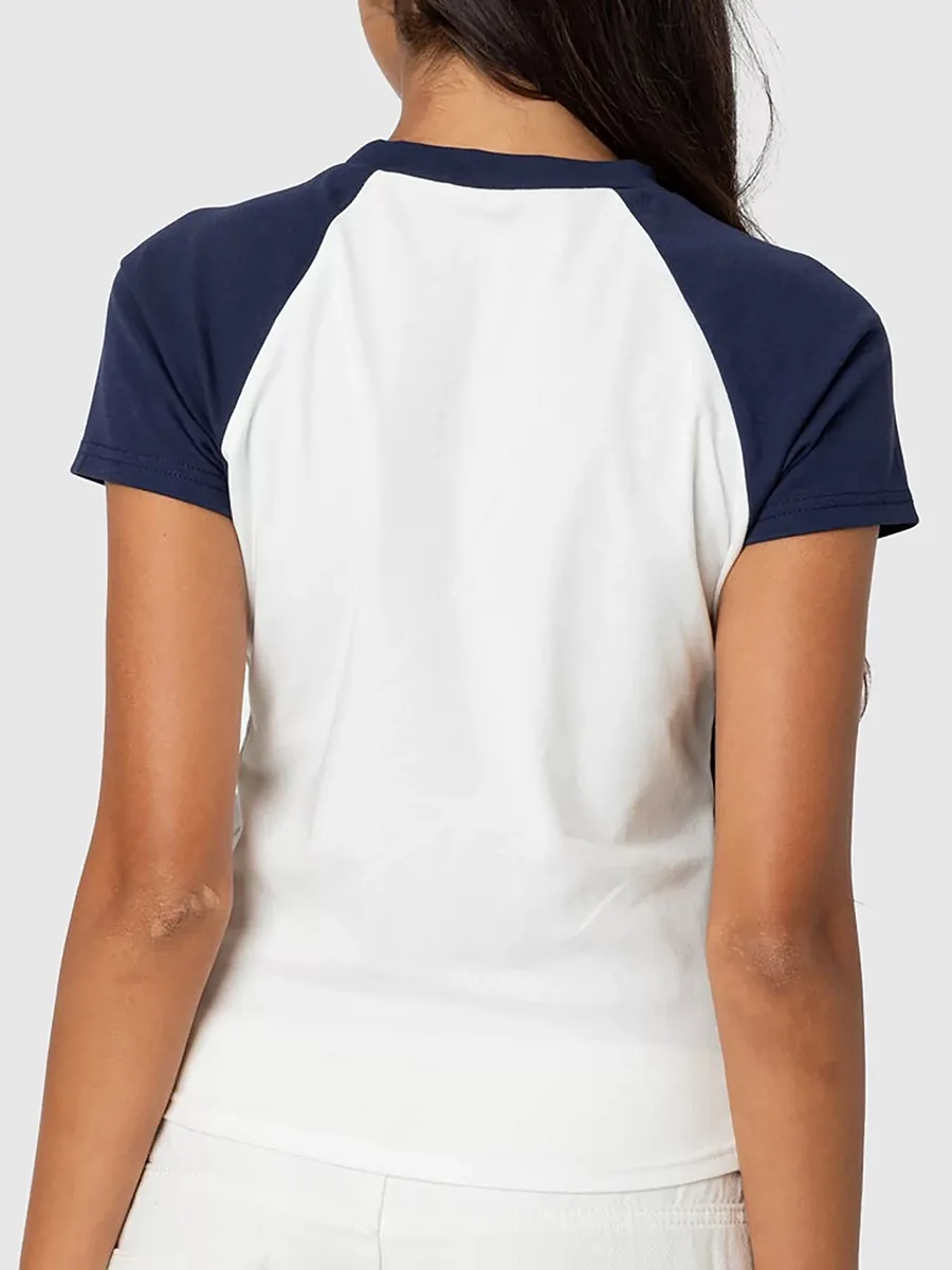 Lady 80 Printed Shoulder Sleeve T-Shirt