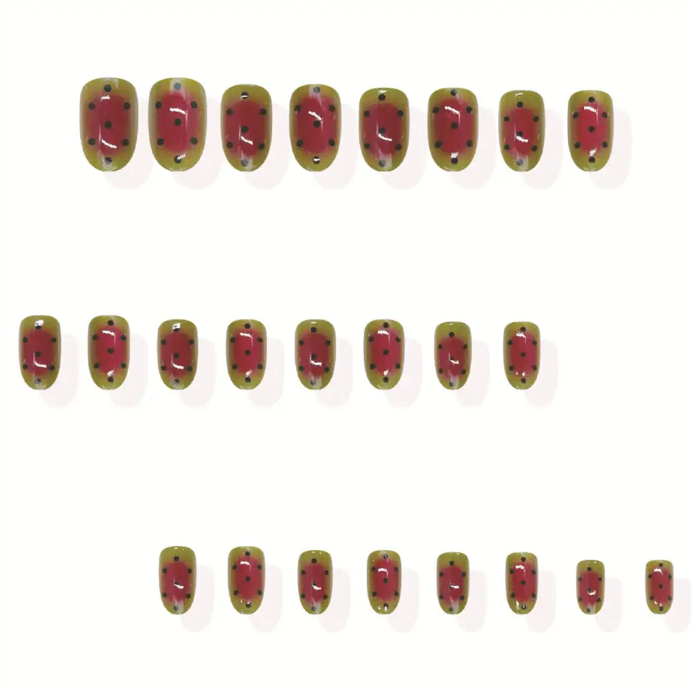 Nailhour 24Pcs Vintage Medium Oval Cat Eye Press On Nails