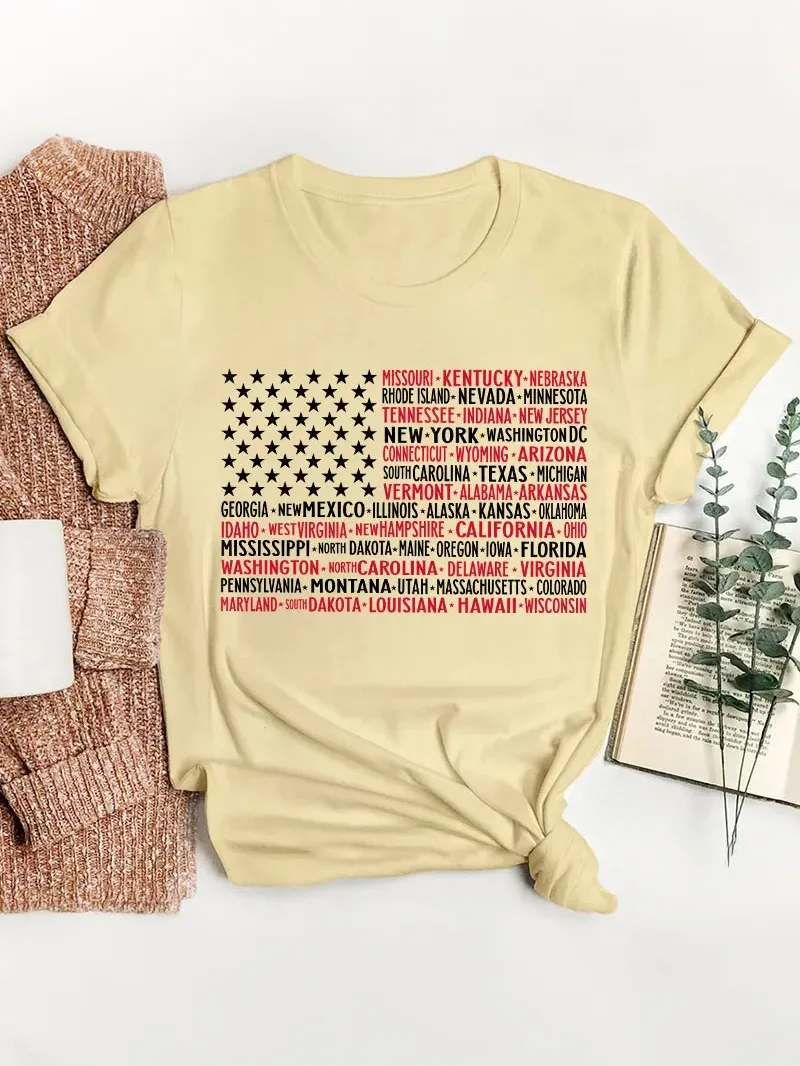 Vintage American Flag 4Th Of July Teacher T-Shirt