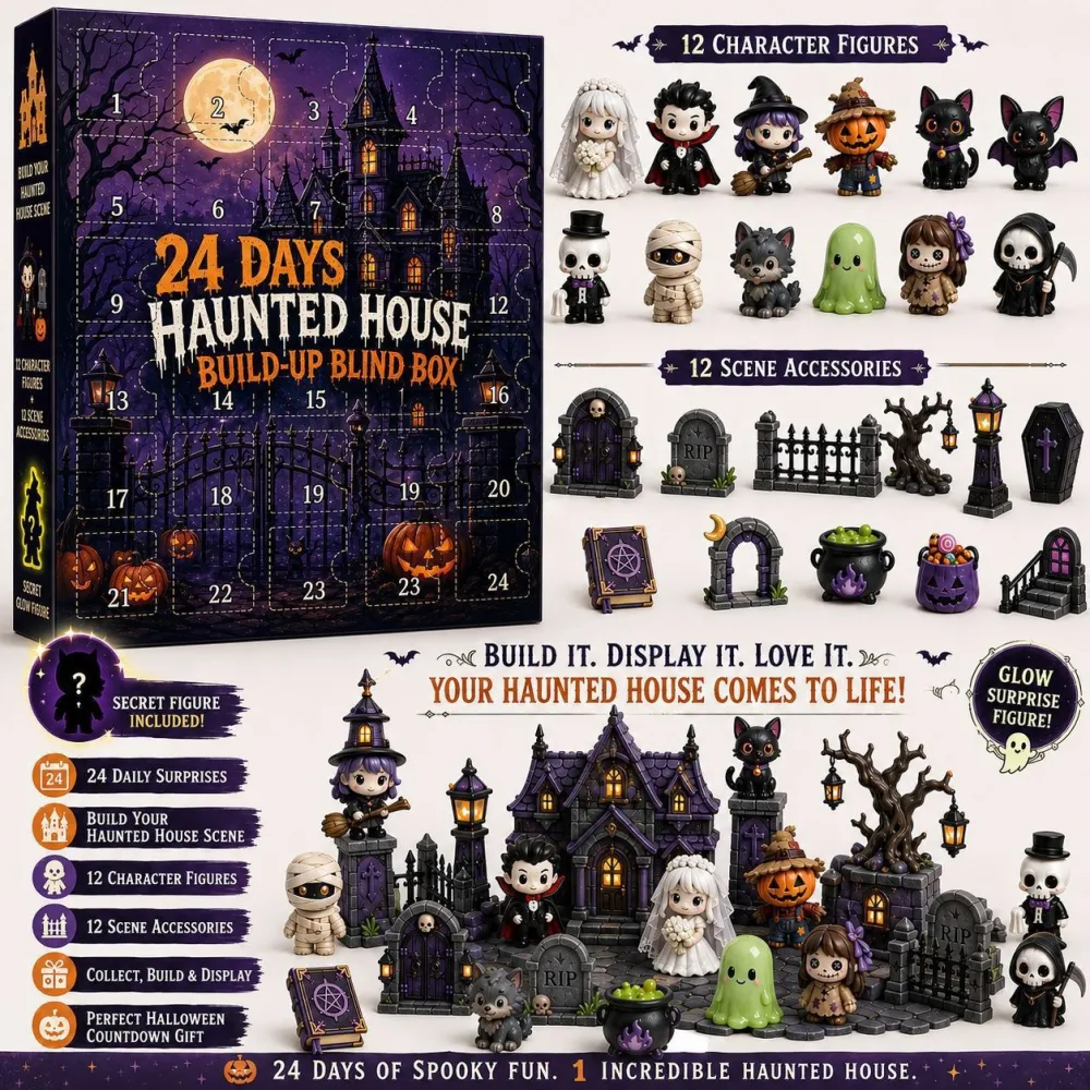 2026 Halloween 24Days Haunted House Advent Calendar（26 * 18 * 3CM）