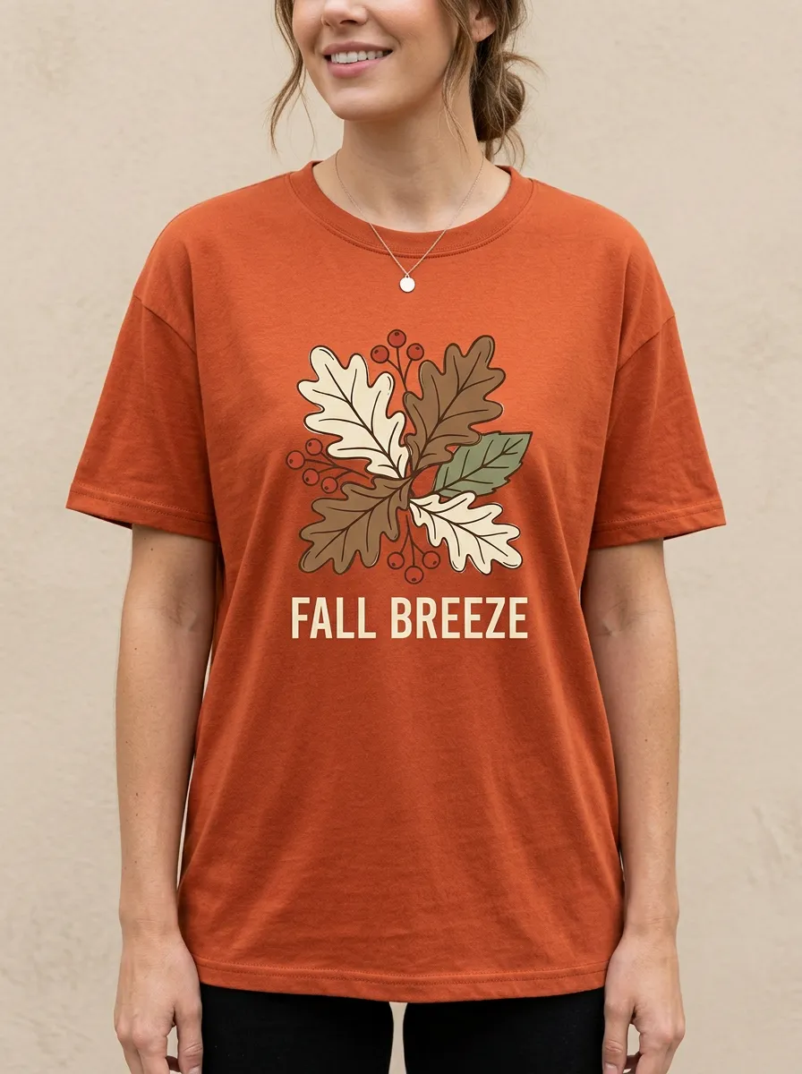 Leaves Berries Printed Women's Graphic T-Shirt