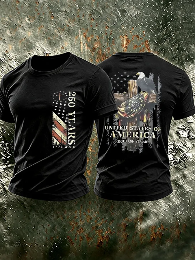 Men's America 250th Anniversary Printed Casual T-shirt
