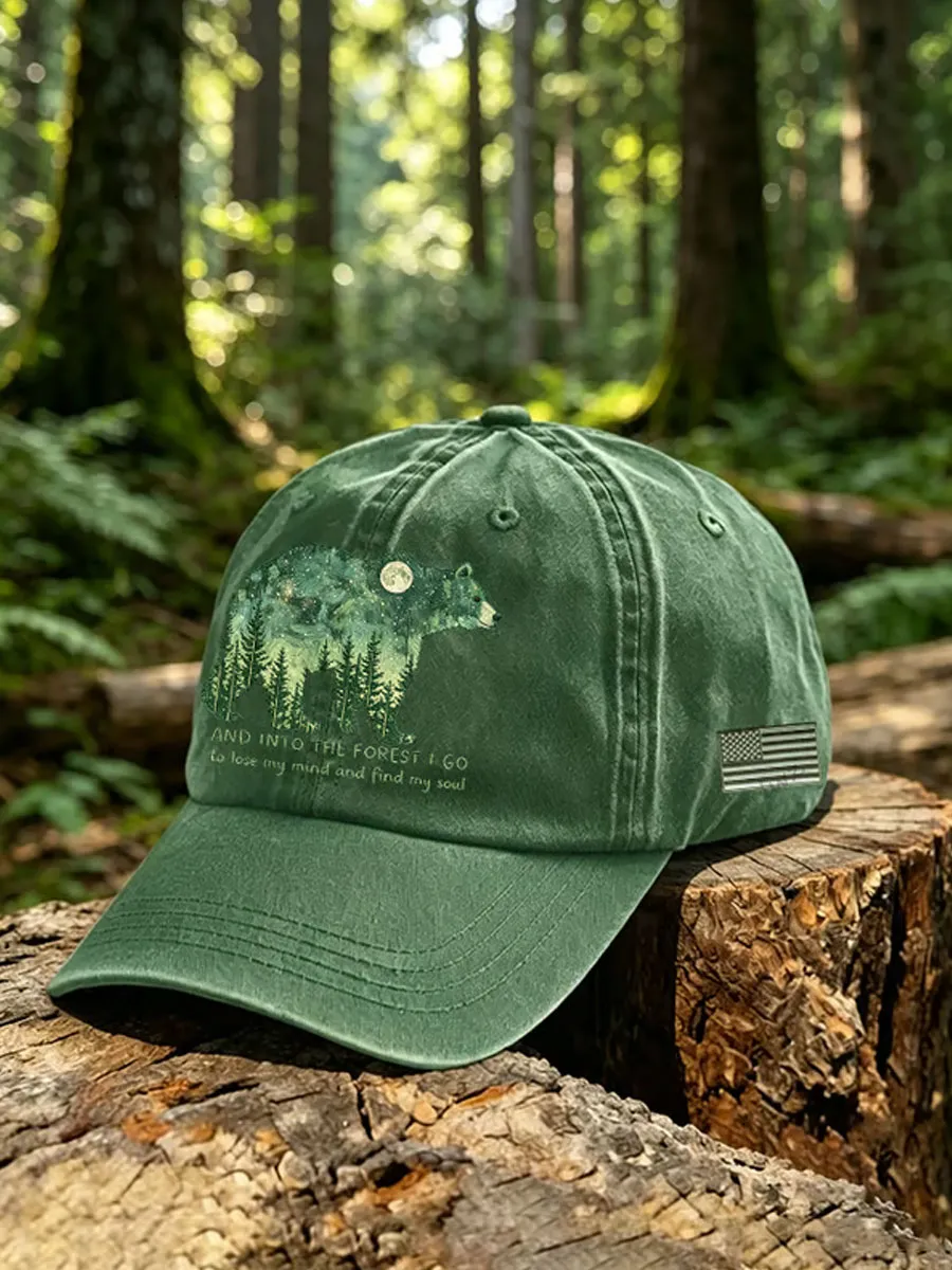 Unisex Vintage And Into The Forest I Go To Lose My Mind And Find My Soul Printed Hat