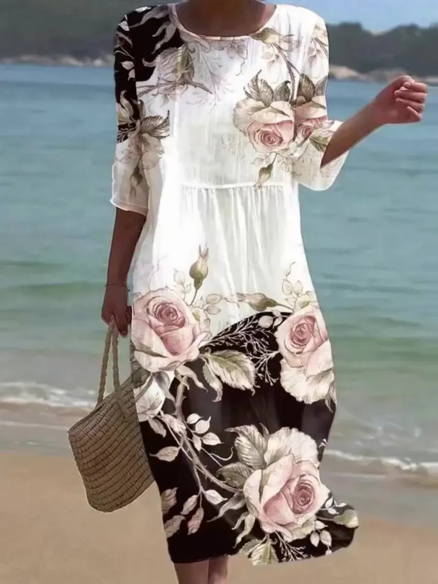 Women's Casual Cotton Linen Dress