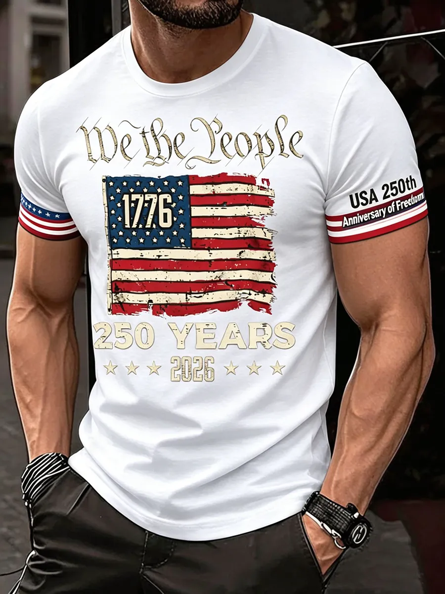Men's We The People 250 Years USA Flag 1776 T-Shirt