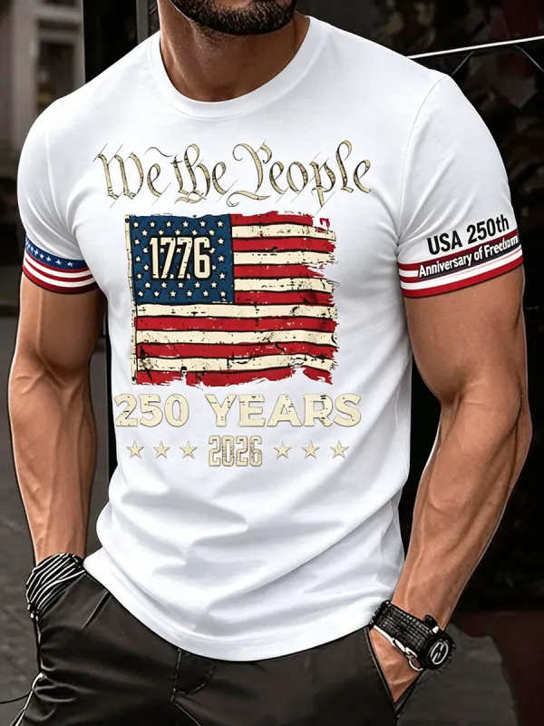 Men's We The People 250 Years USA Flag 1776 T-Shirt
