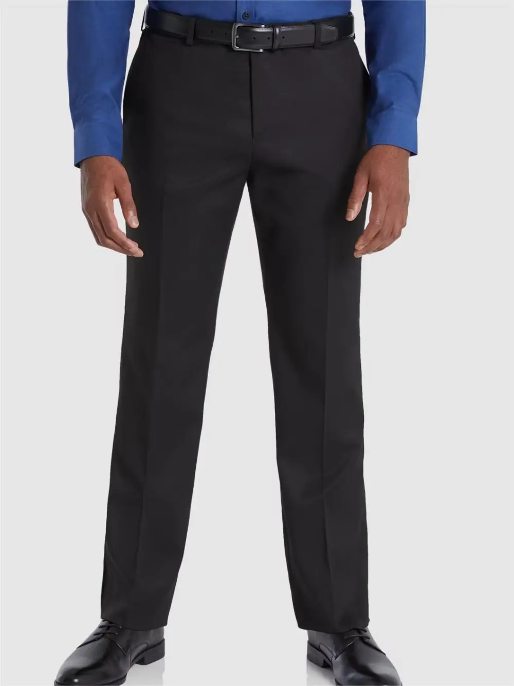 Black Textured Stretch Trousers