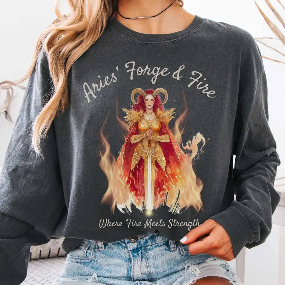 Aries' Forge & Fire Zodiac Long Sleeve Tee