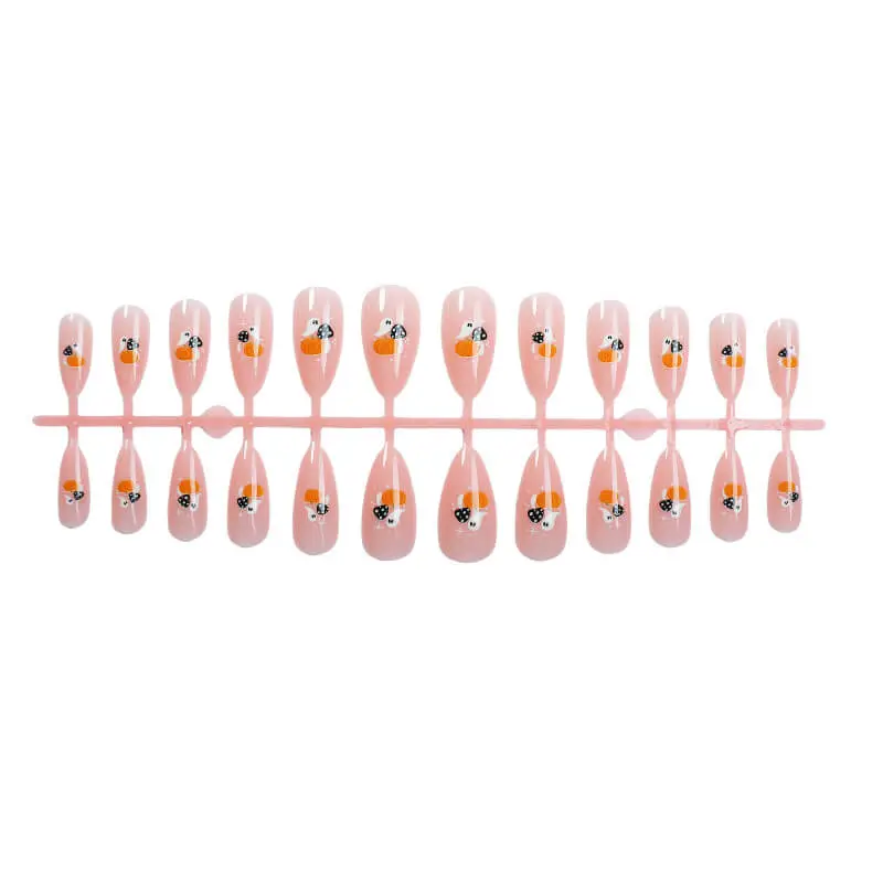 Nailhour 24Pcs Nude Halloween Medium Almond Press On Nails