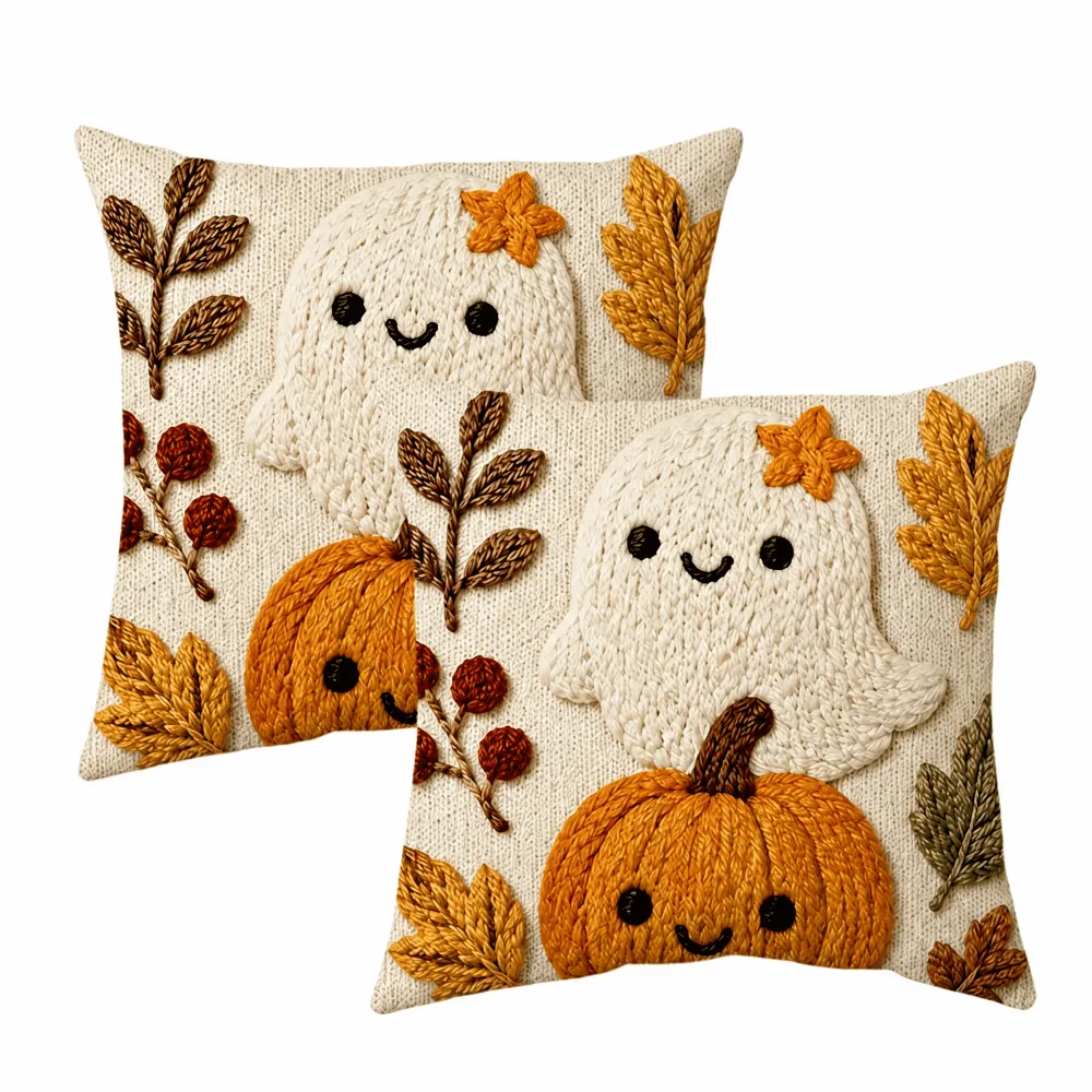 2026 Halloween Autumn Sofa Pumpkin Pillowcase And Cushion Cover（45 * 45CM）