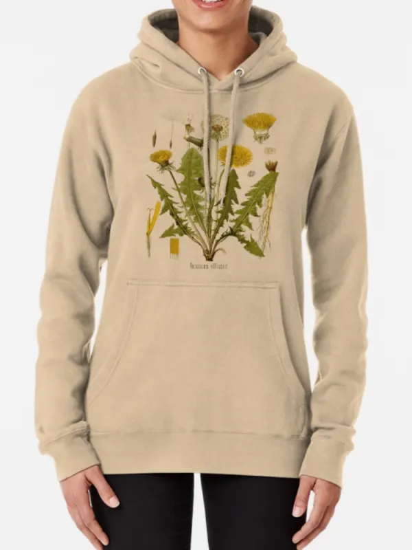 Botanical Dandelion Illustration Hoodie