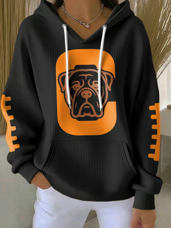 Dogs Printed Casual Hoodies with Pockets