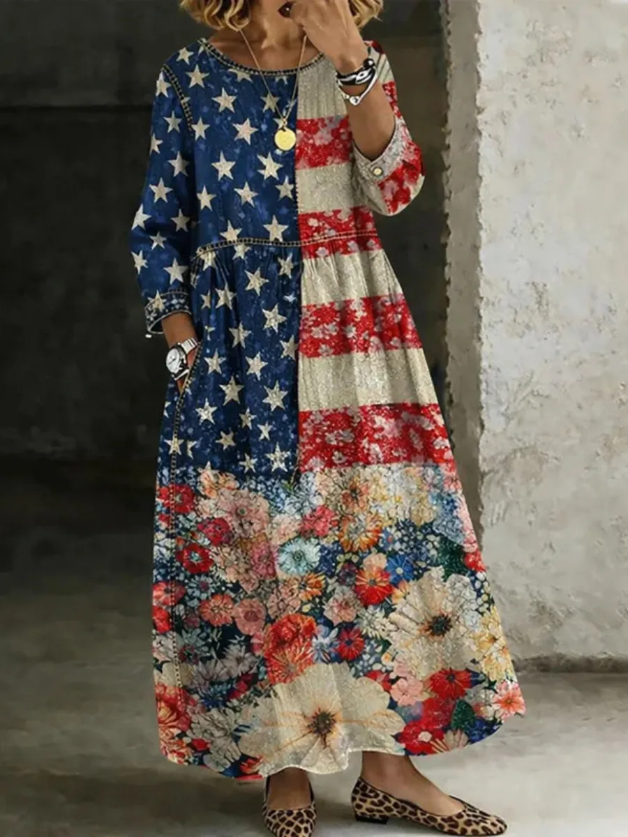 Women's 250th Anniversary Casual Long Dress