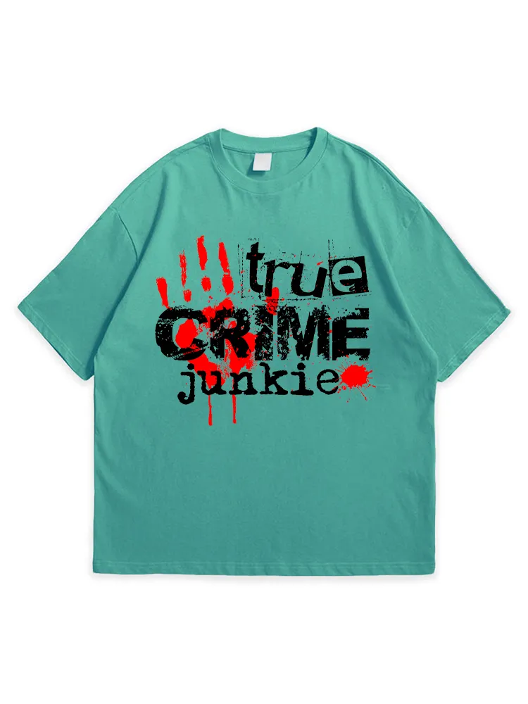 Men'S Halloween Ture Crime Junkie Leisure Round Neck  T-Shirt