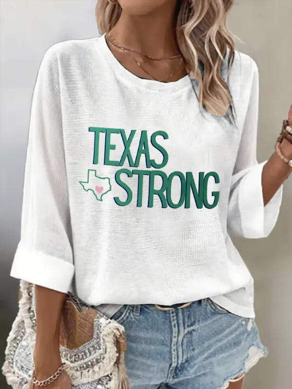 Women'S TEXAS STRONG Comfortable Breathable Round Neck T-Shirt