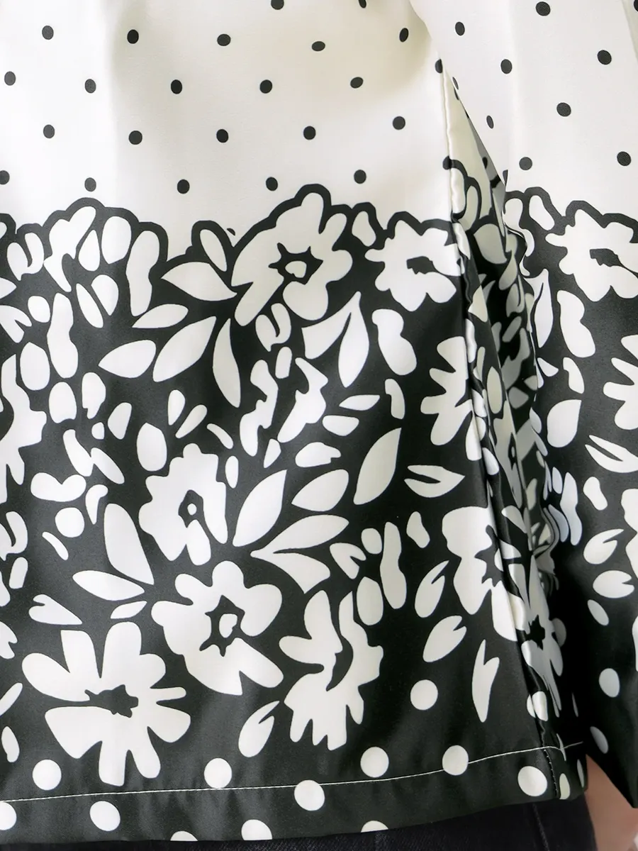 Classic And Fashionable Black And White Polka Dot Women's Jacket