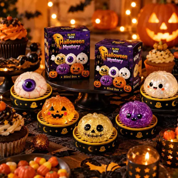Halloween Mystery Gift Box-Scary Ghost Maruko Squeeze Toy Set