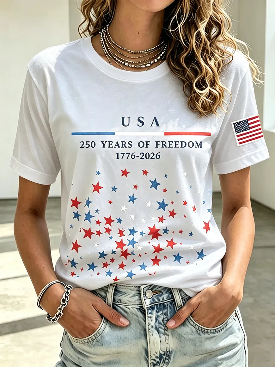 250Th Anniversary Embroidered Printed Round Neck Top In The United States