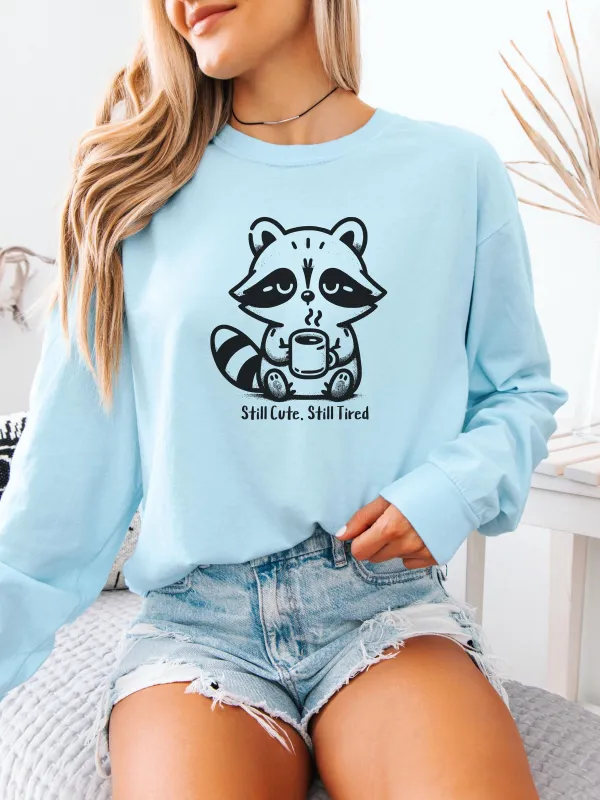Raccoon Print Round Neck T-Shirt