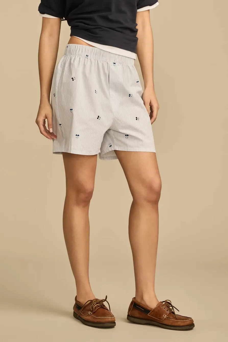 Blue Printed Art Graphic Short