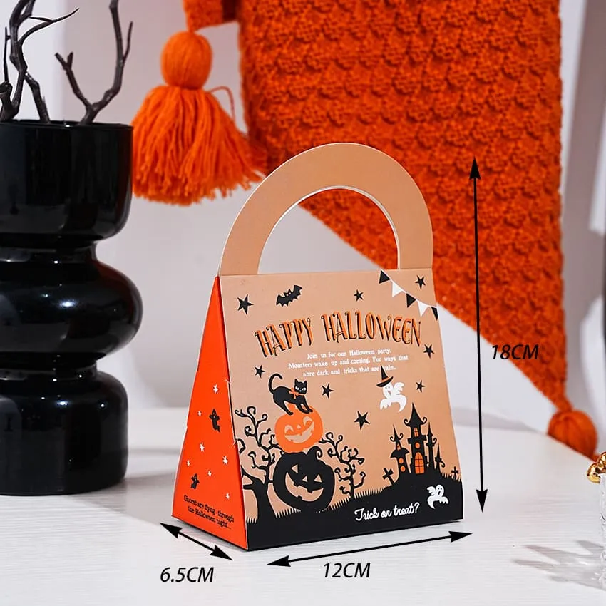 5Pcs Happy Halloween Candy Packaging Box/Cookie Tote Bag