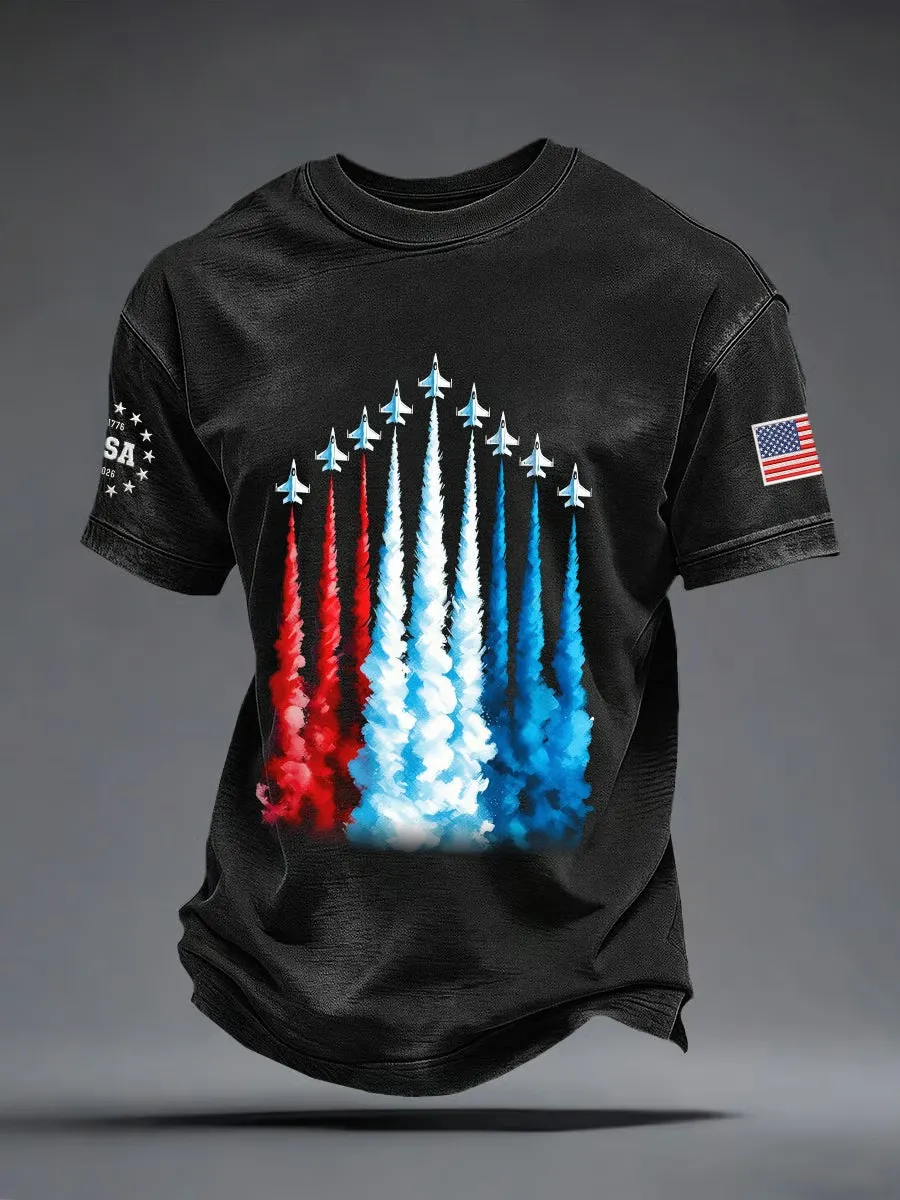 Men'S Independence Day Flag Printed T-Shirt