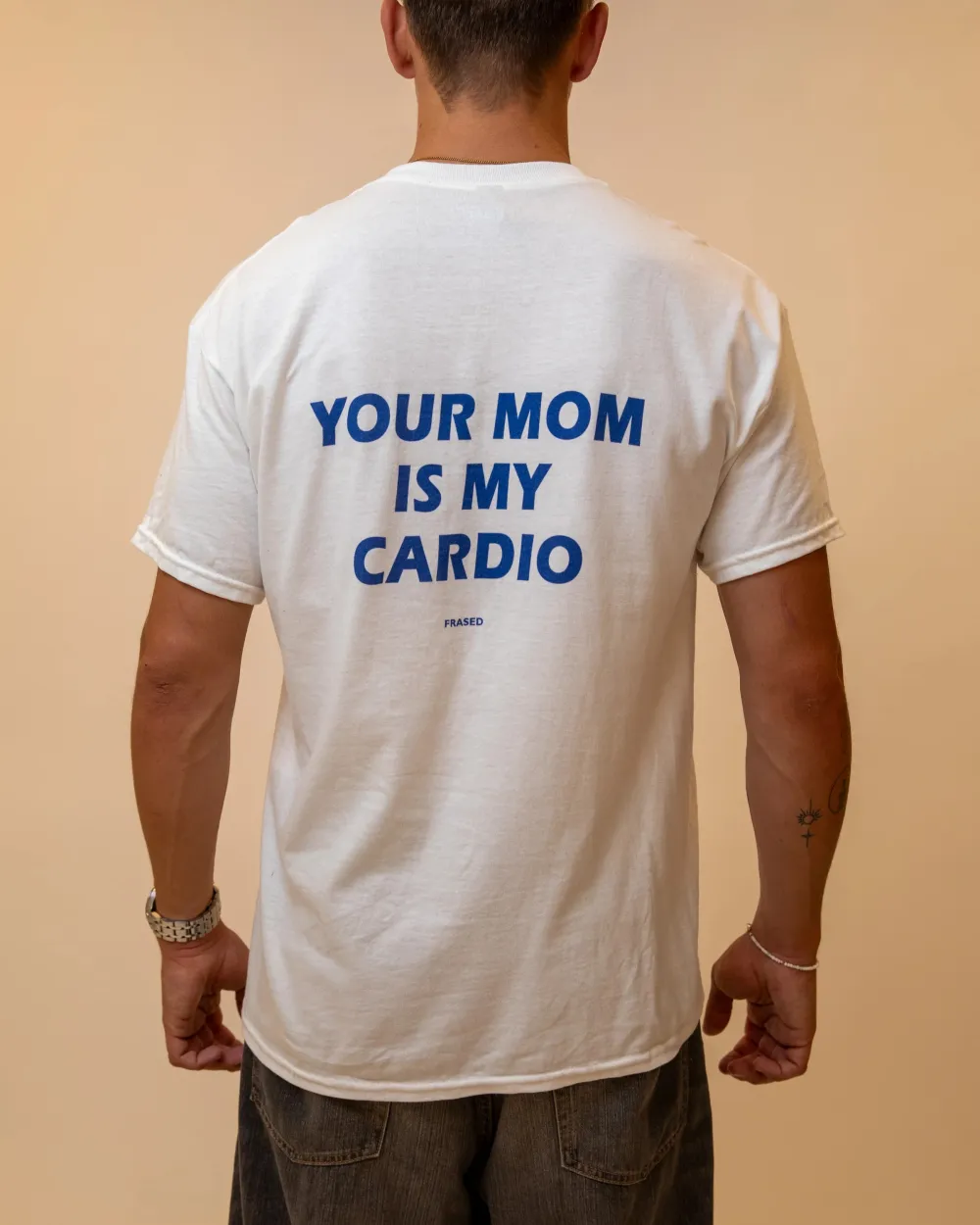 Men's YOUR MOM IS MY CARDIO Print Casual Round Neck T-Shirt