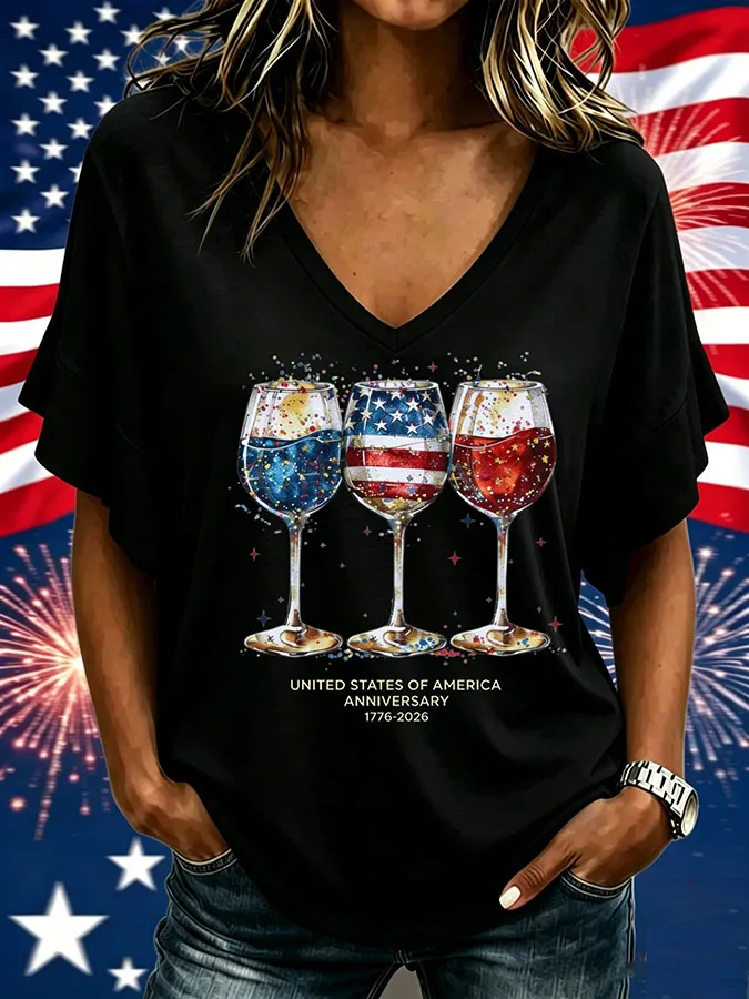 Women'S 250Th Anniversary Printed Casual Top