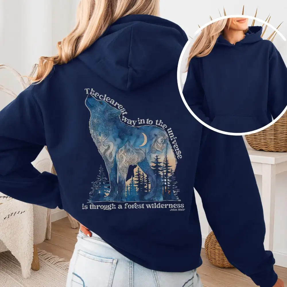 Forest Wilderness Wolf Hoodie