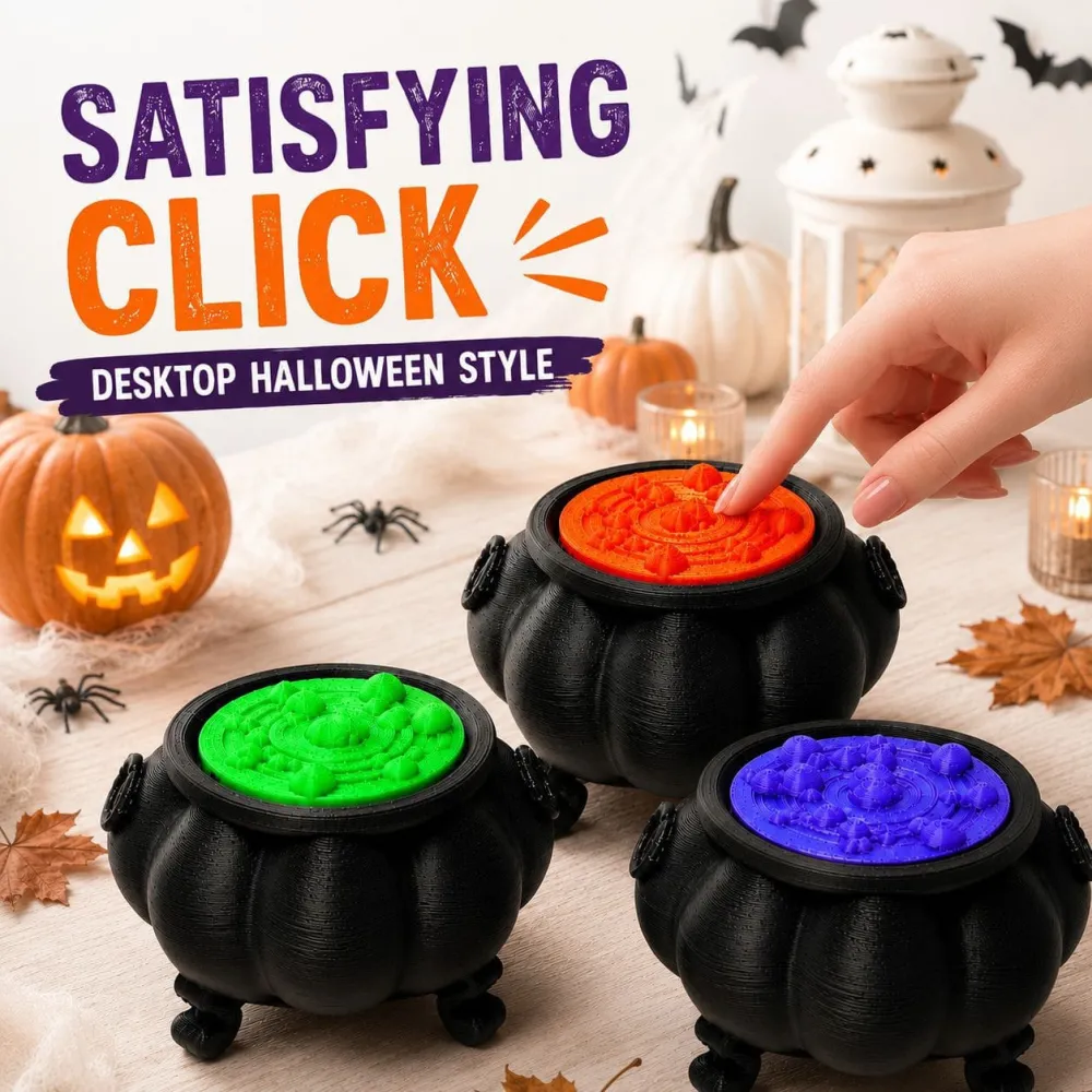 Halloween Black Witch'S Cauldron Desktop Stress Reliever Ornament
