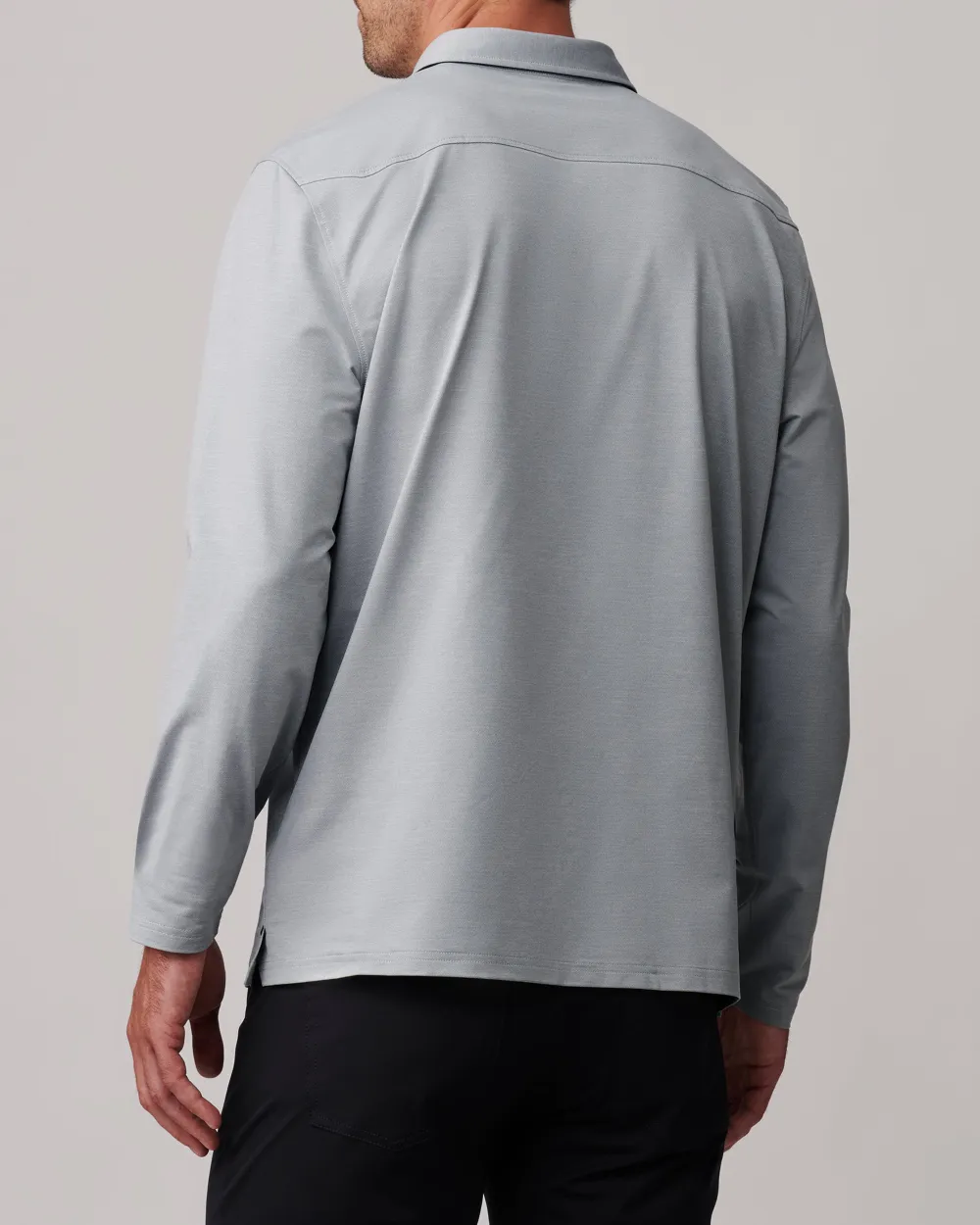 Long-Sleeve Cotton Polo Shirts For Men