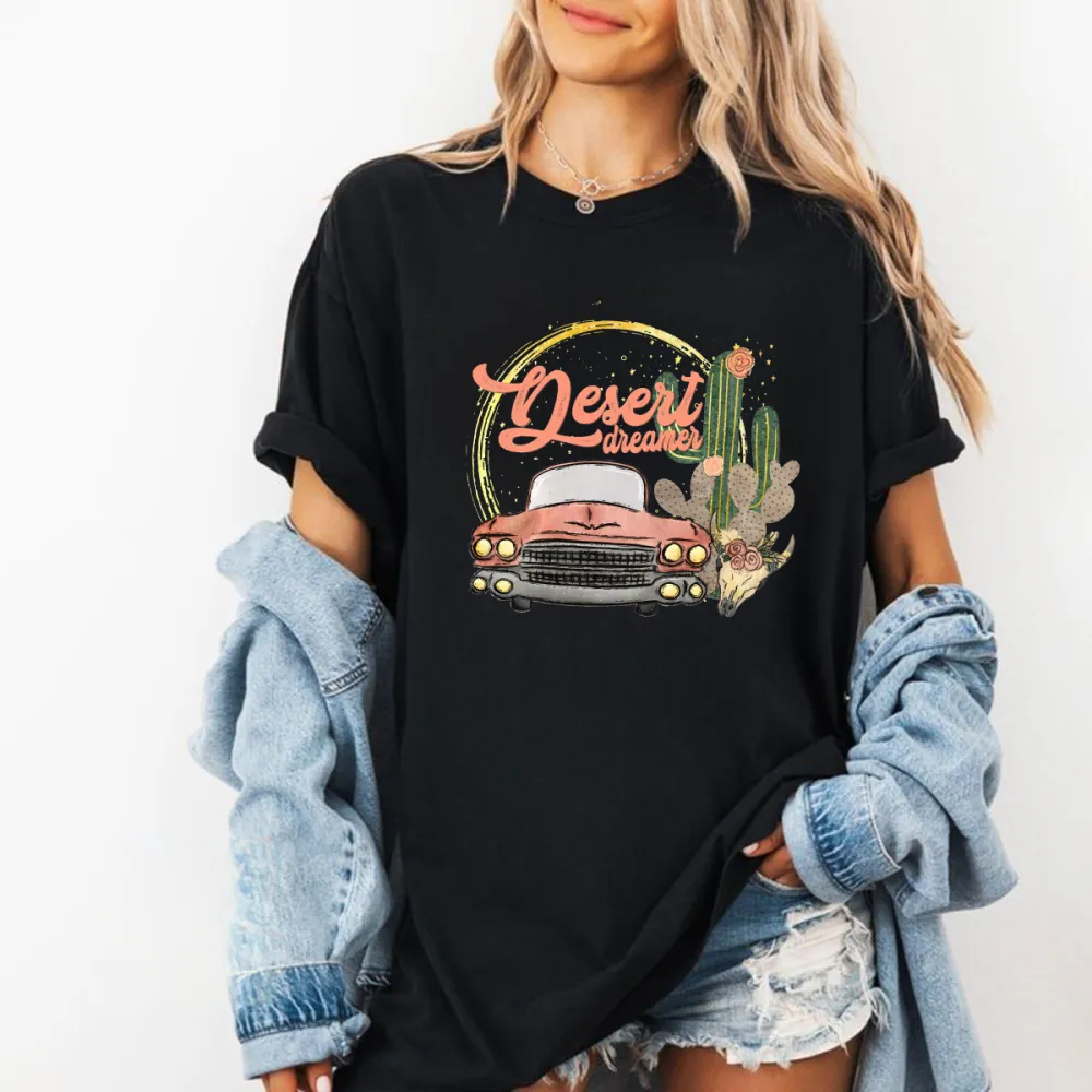 Desert Inspired Retro Car Graphic T-Shirts