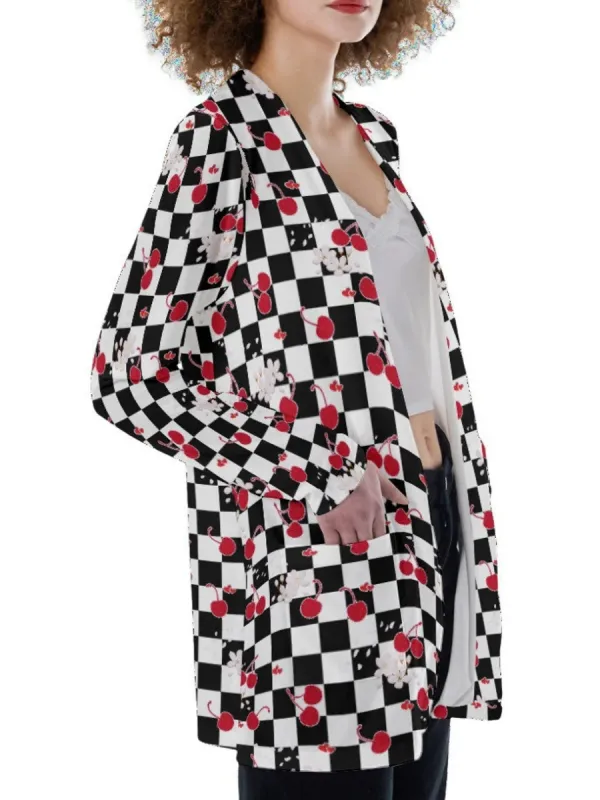 Cherry Checkerboard Cardigan